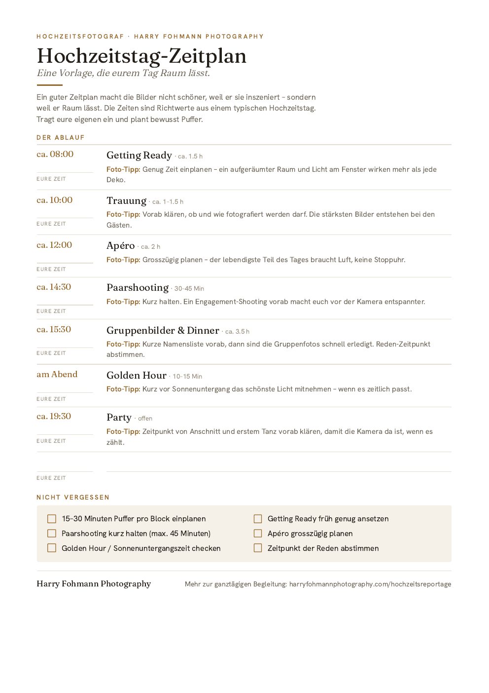Vorschau der Zeitplan-Vorlage als PDF